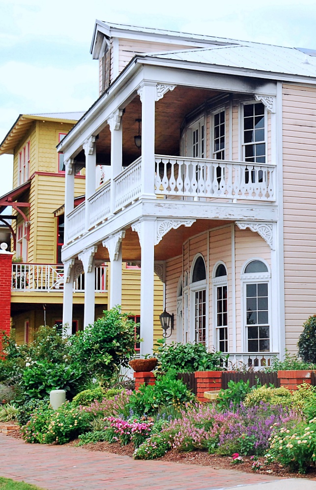 Gardens and balconies in Pensacola's historic Seville District