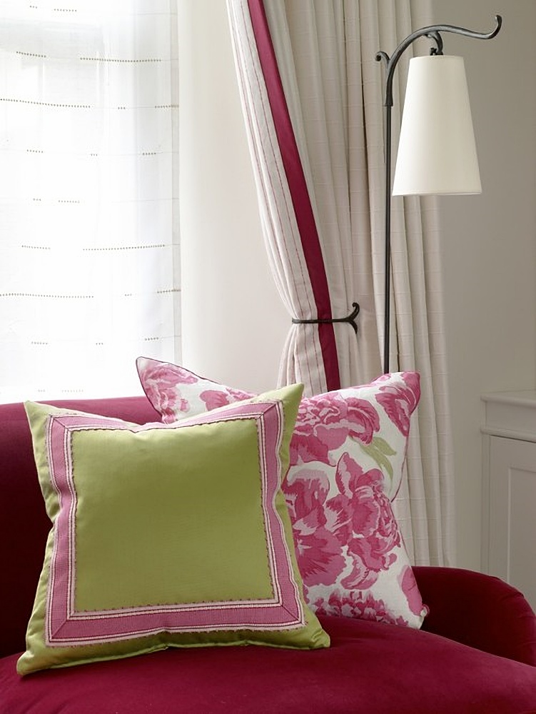 colorful pink pillows