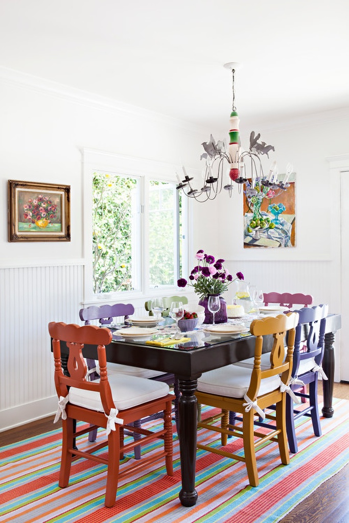 colorful California dining room