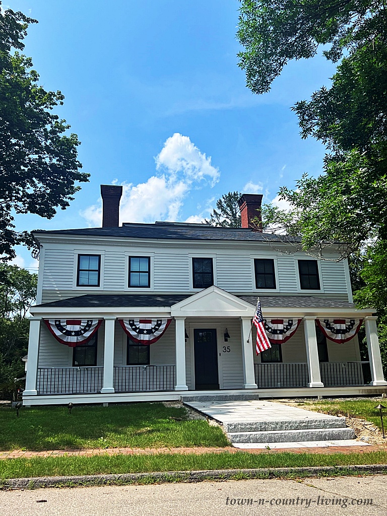Historic white house with full front porch