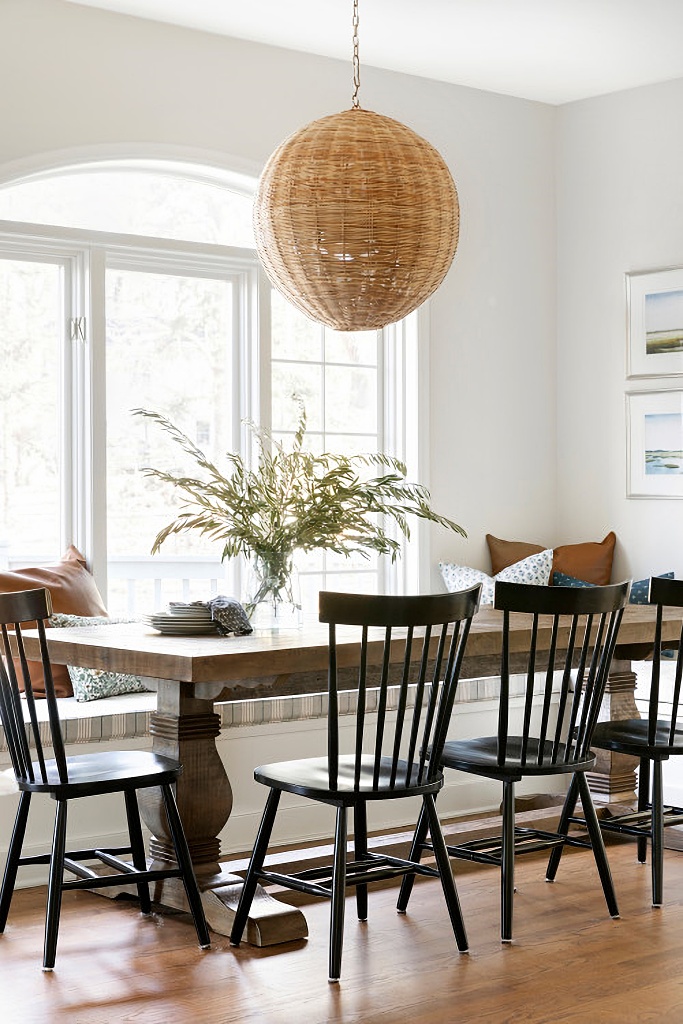windsor dining chairs and basket light
