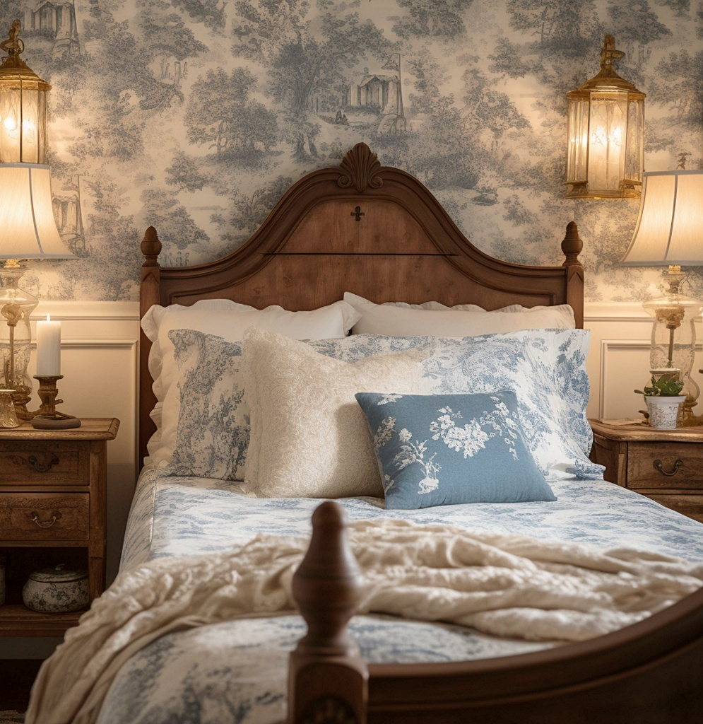 A cozy and inviting French country bedroom