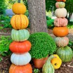 how to create a whimsical outdoor pumpkin tower