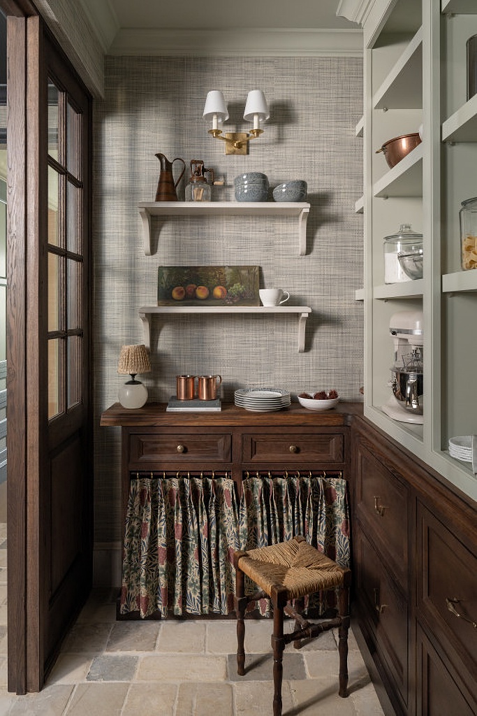 English style pantry in country kitchen