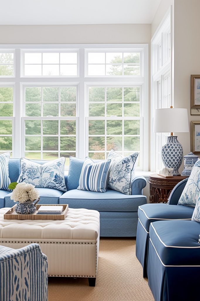 Blue Serene Living Rooms