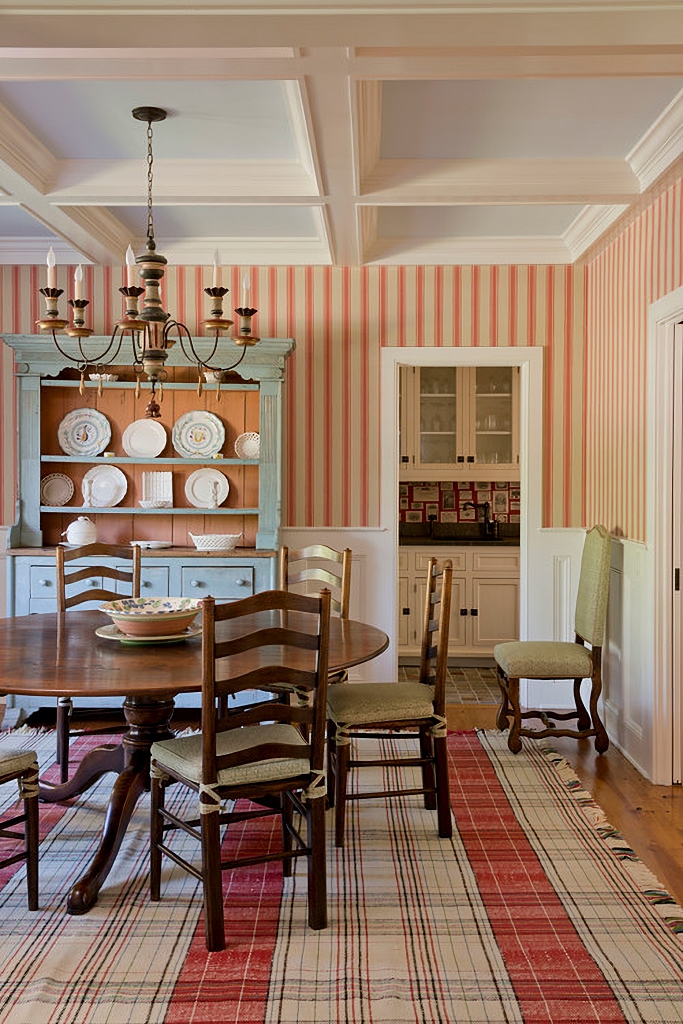 colorful country style dining room