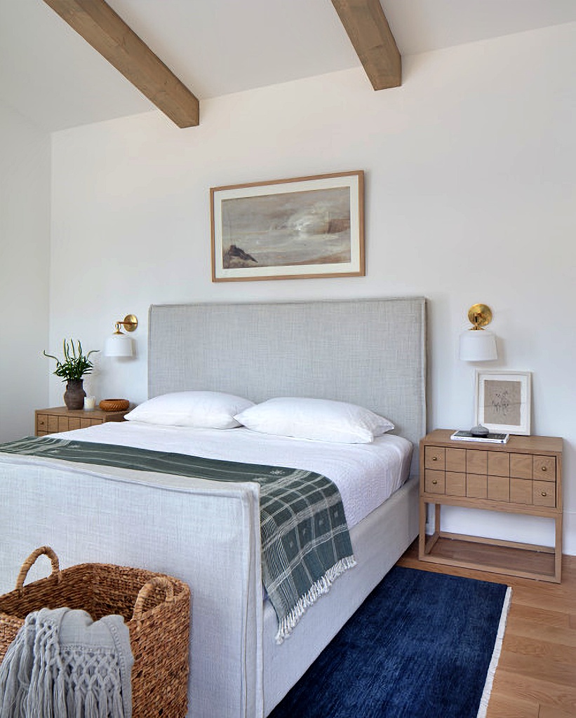 transitional bedroom with farmhouse vibe