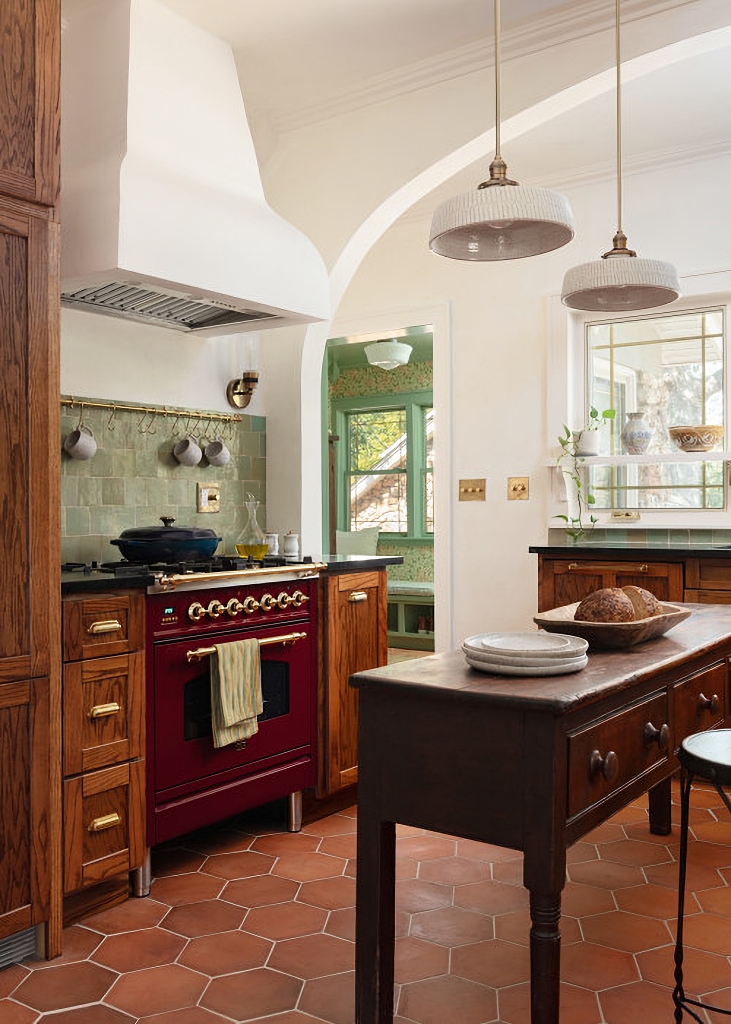 bela cozinha em uma casa artesanal dinâmica
