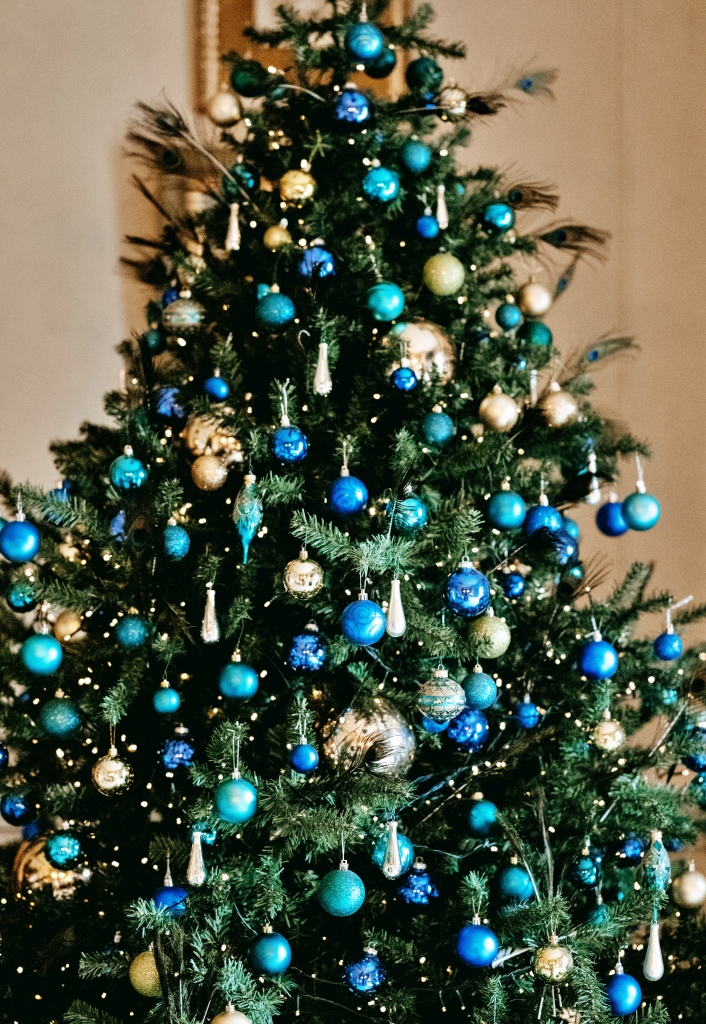Beautiful blue Christmas tree
