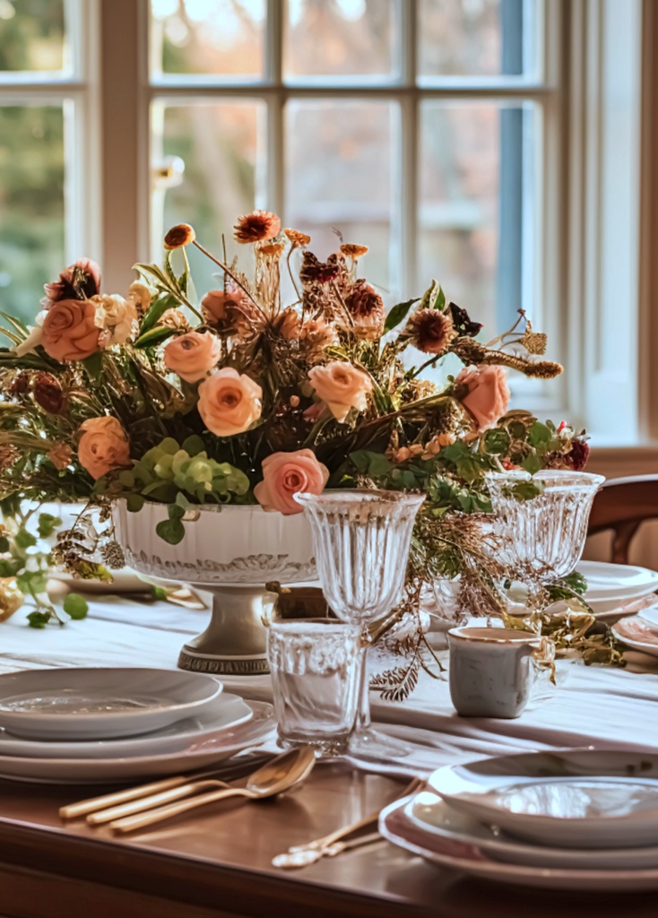 Autumn holiday tablescape, 