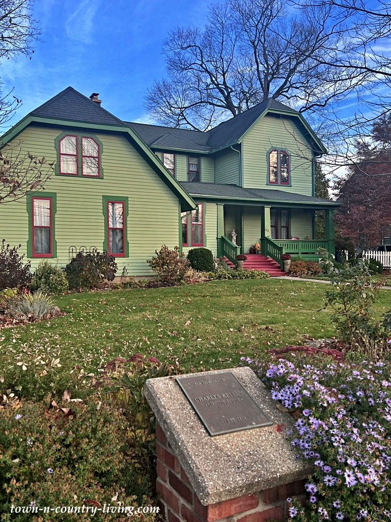 green historic home