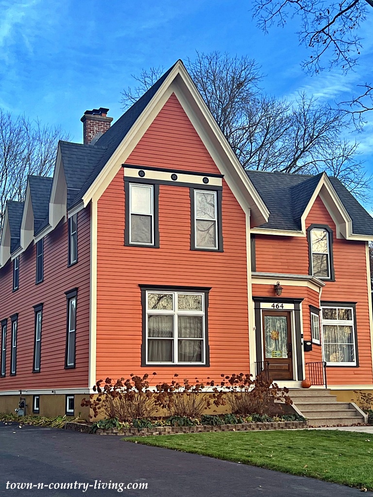Orange historic home exterior in Illinois