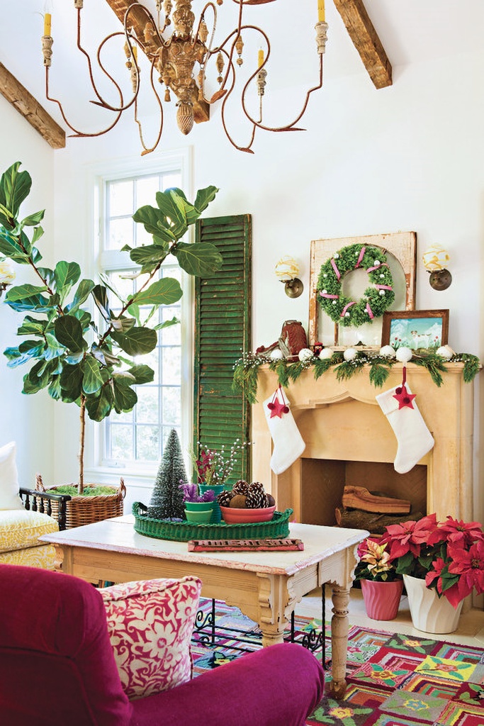 colorful Christmas living room