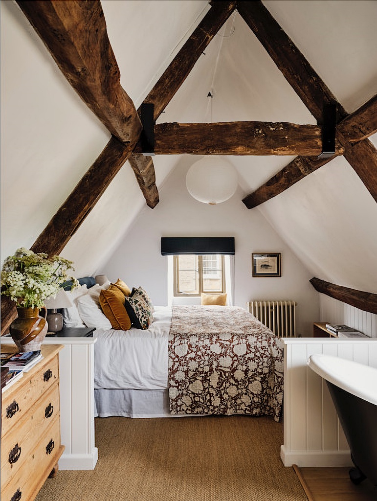 under-the-eaves antique bedroom