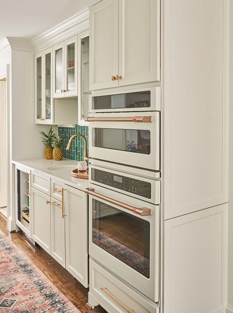 white kitchen with double oven