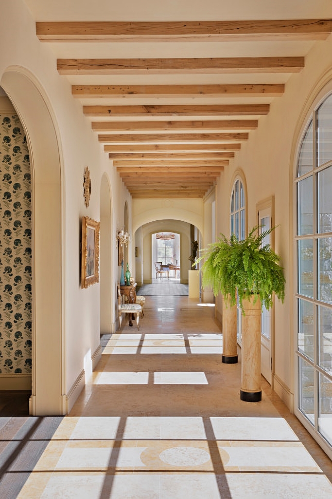 Mediterranean style hallway in California