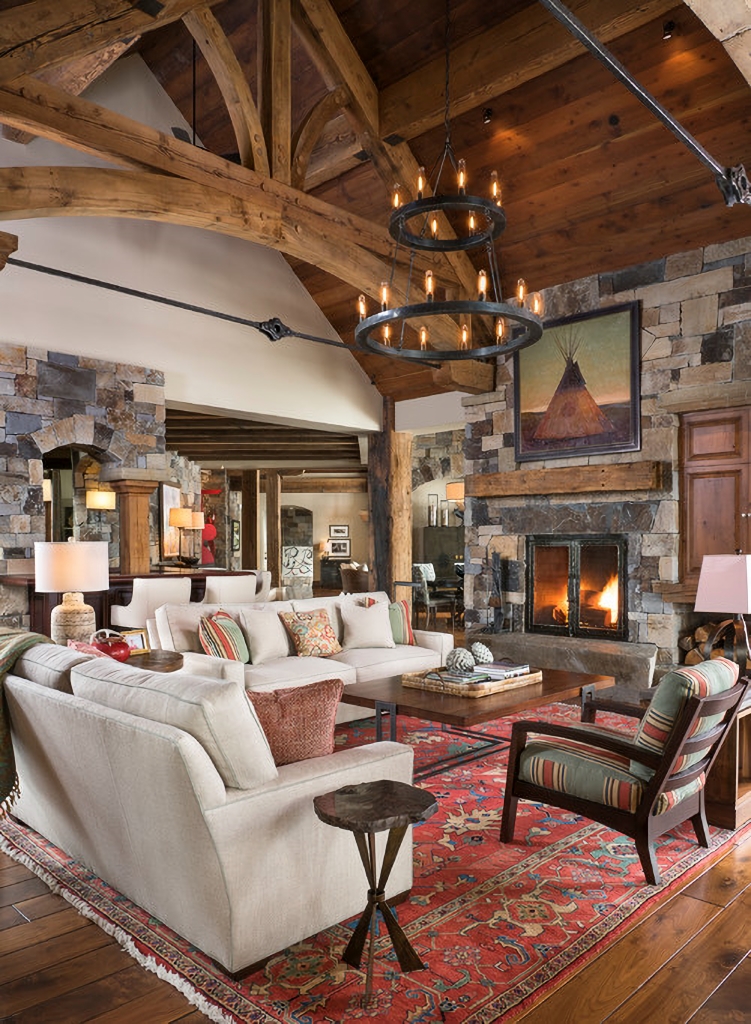 mountain cabin living rooms
