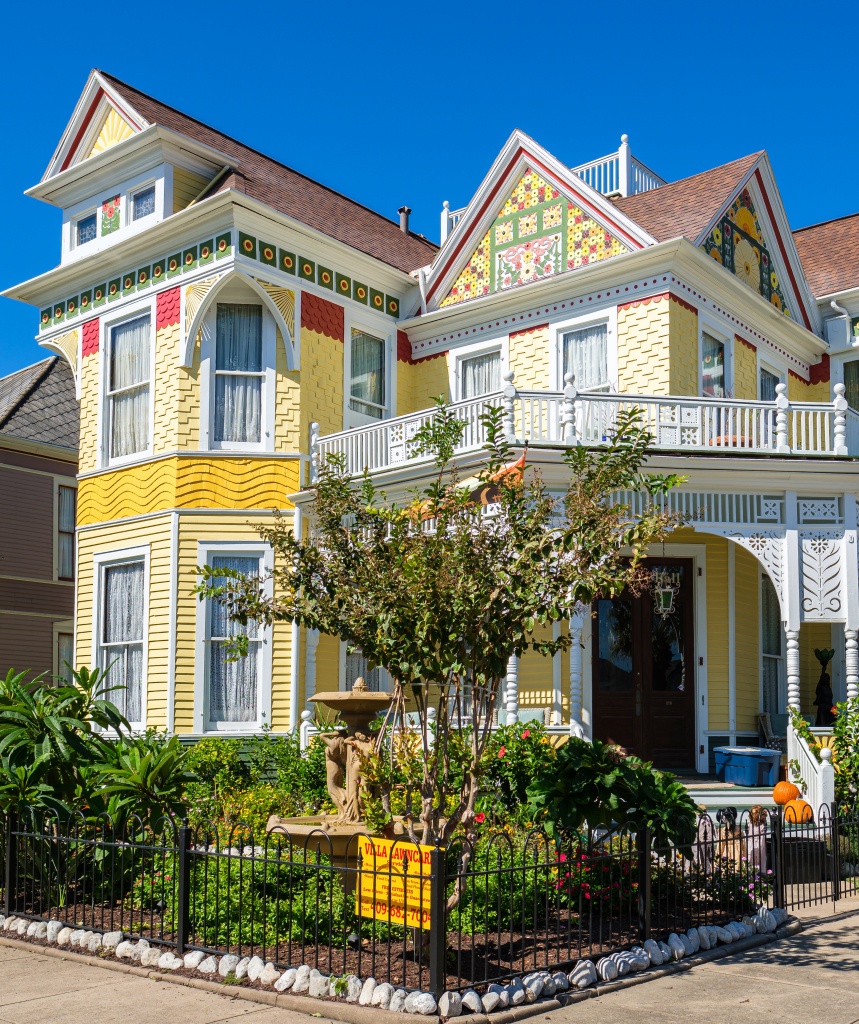 Casa Amarela Vitoriana Rainha Anne em Galveston