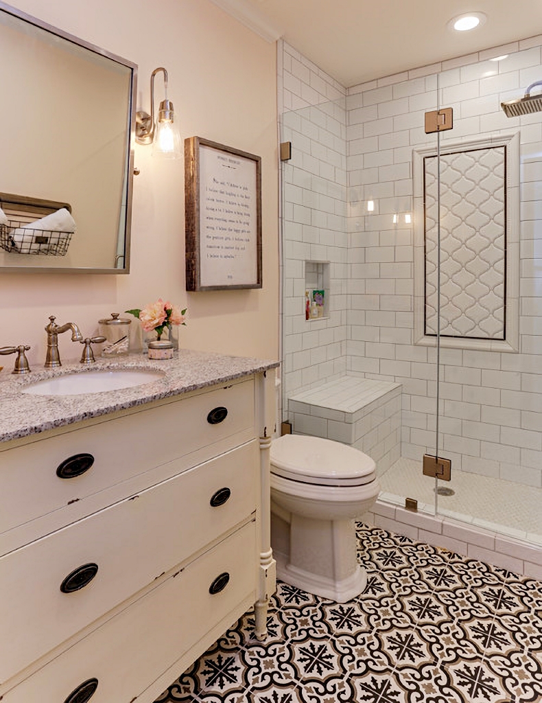 Stretch Your Bathroom Imagination with a Tantalizing Patterned Floor