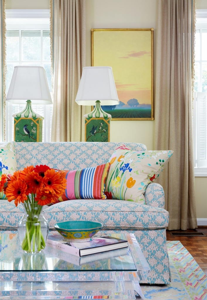 rowhouse colorful living room