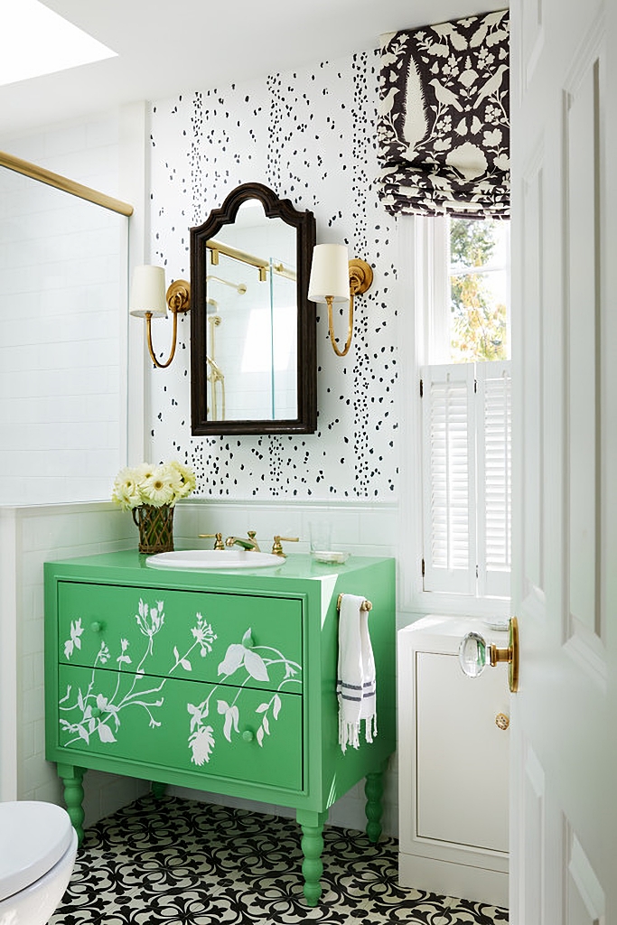 colorful eclectic bathroom