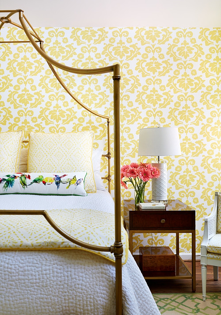 yellow traditional bedroom