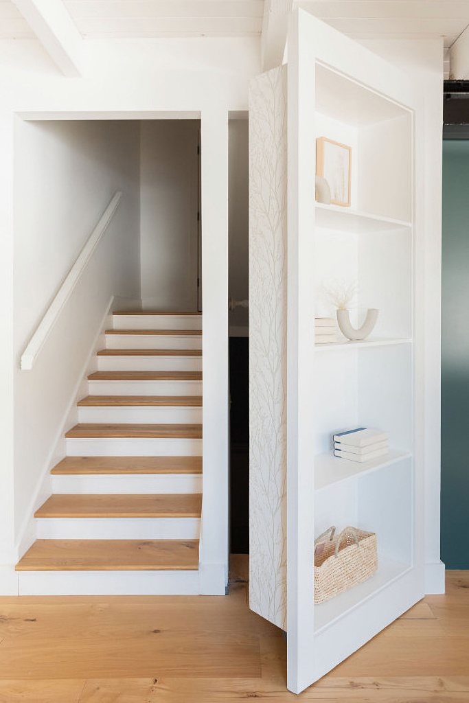 bookcase opens to reveal staircase