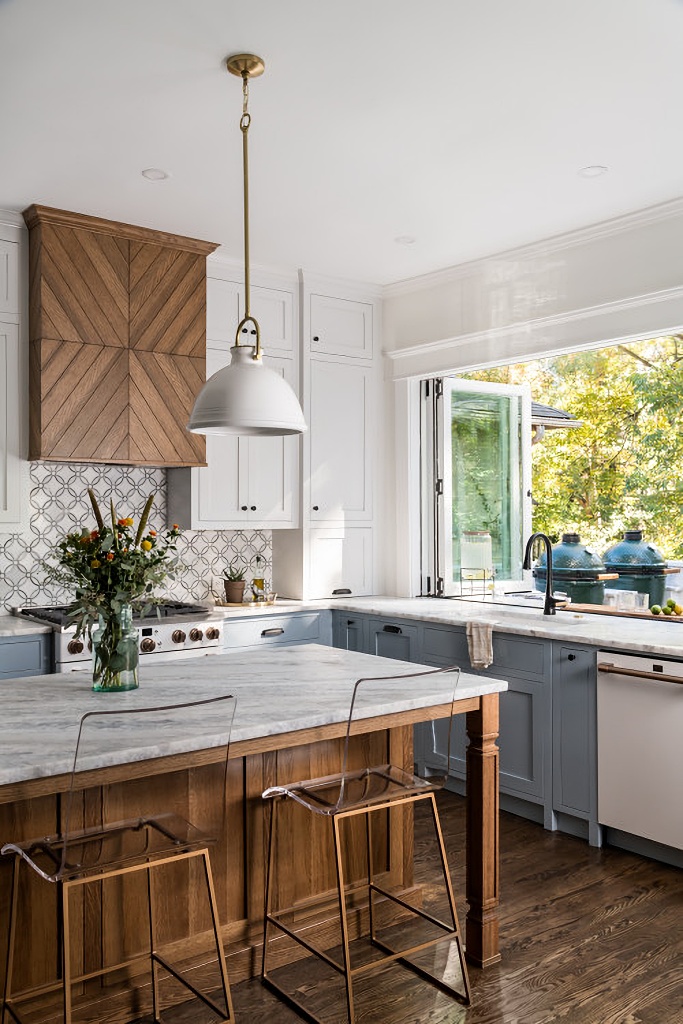 custom kitchen in craftsman home remodel