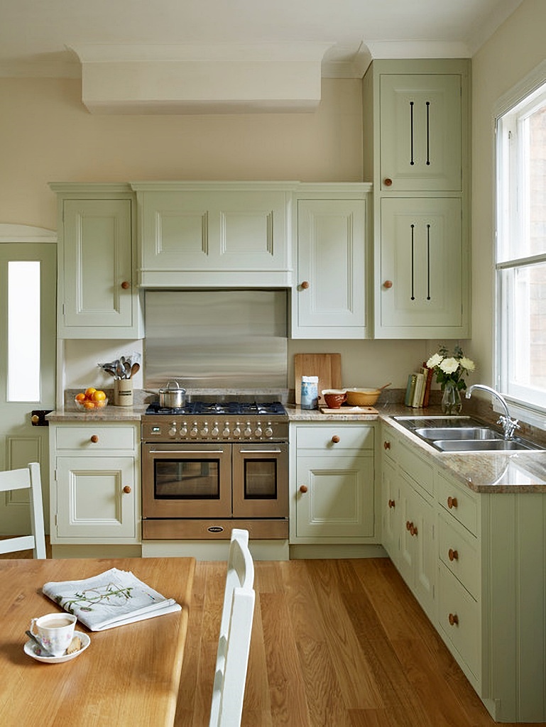 bespoke pale green kitchen