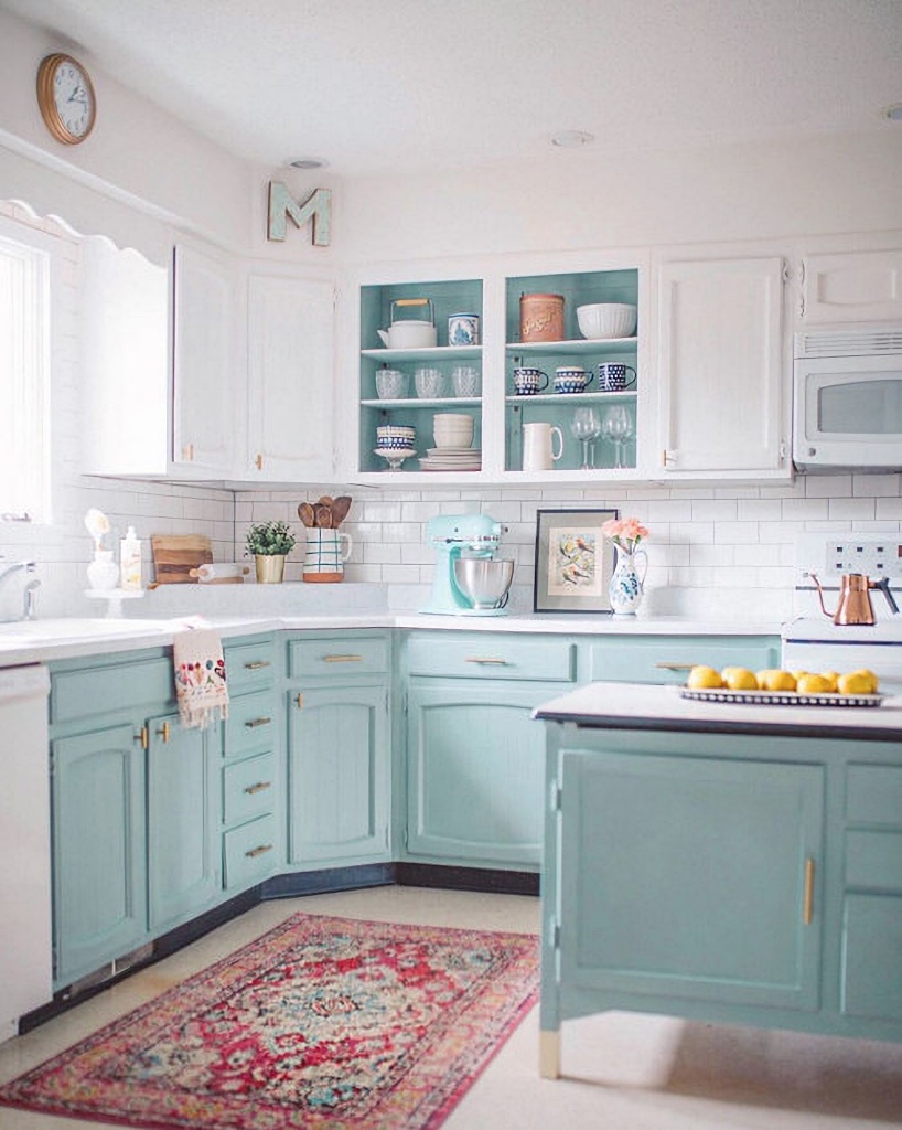 pale blue pastel kitchens