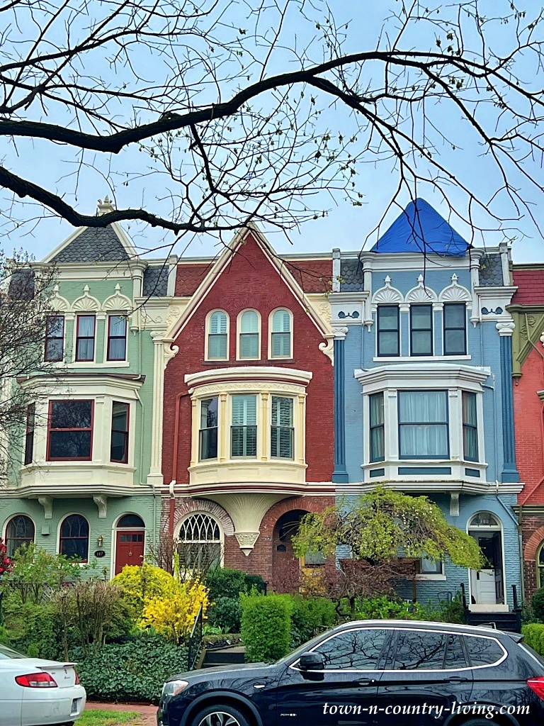 Capitol Hill Street with colorful townhouses