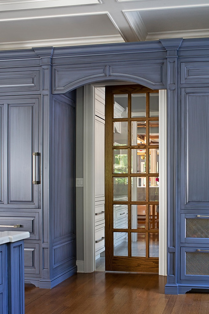 wood French door to butler's pantry