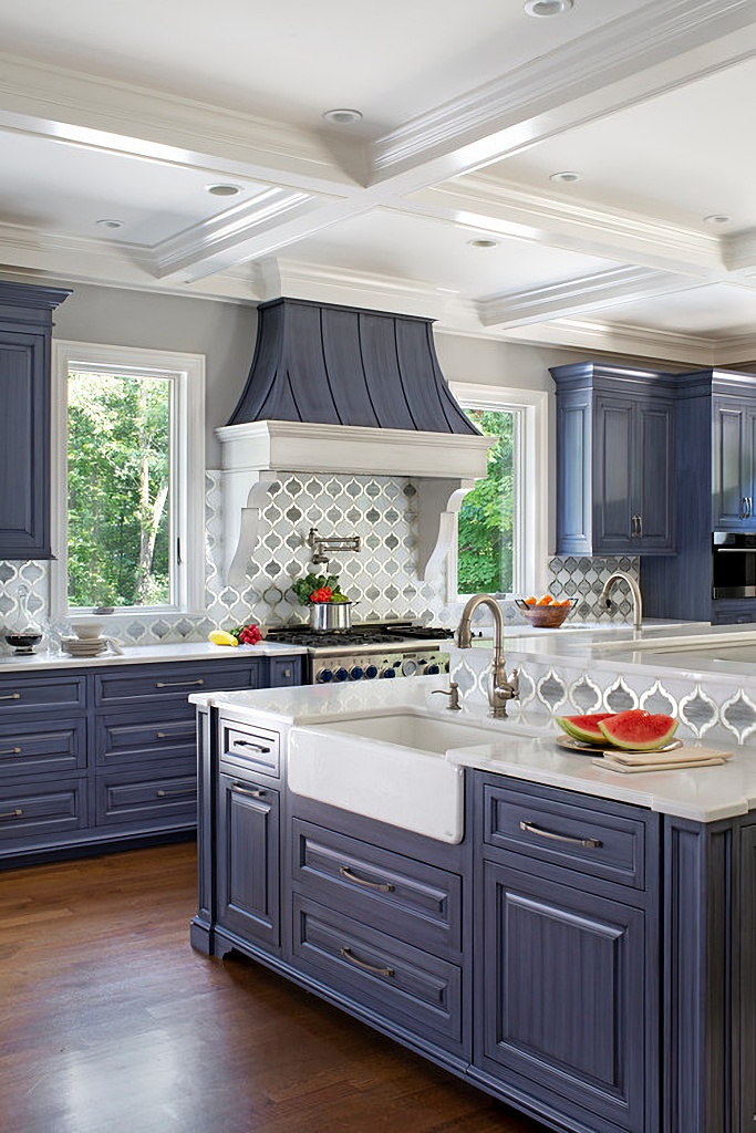 blue custom kitchen