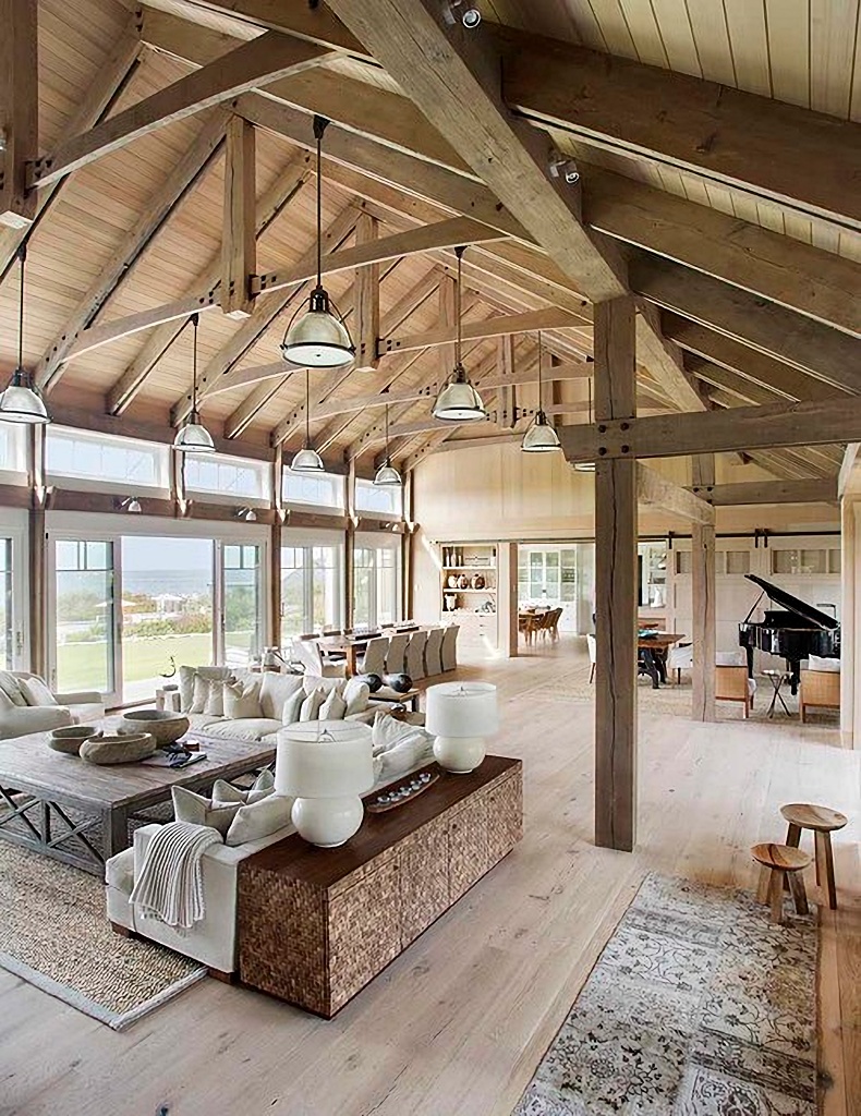 neutral great room in Martha's Vineyard dream home