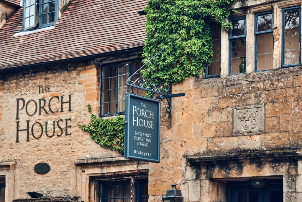 Stow-on-the-Wold, The Porch House, the oldest Inn and pub in England 