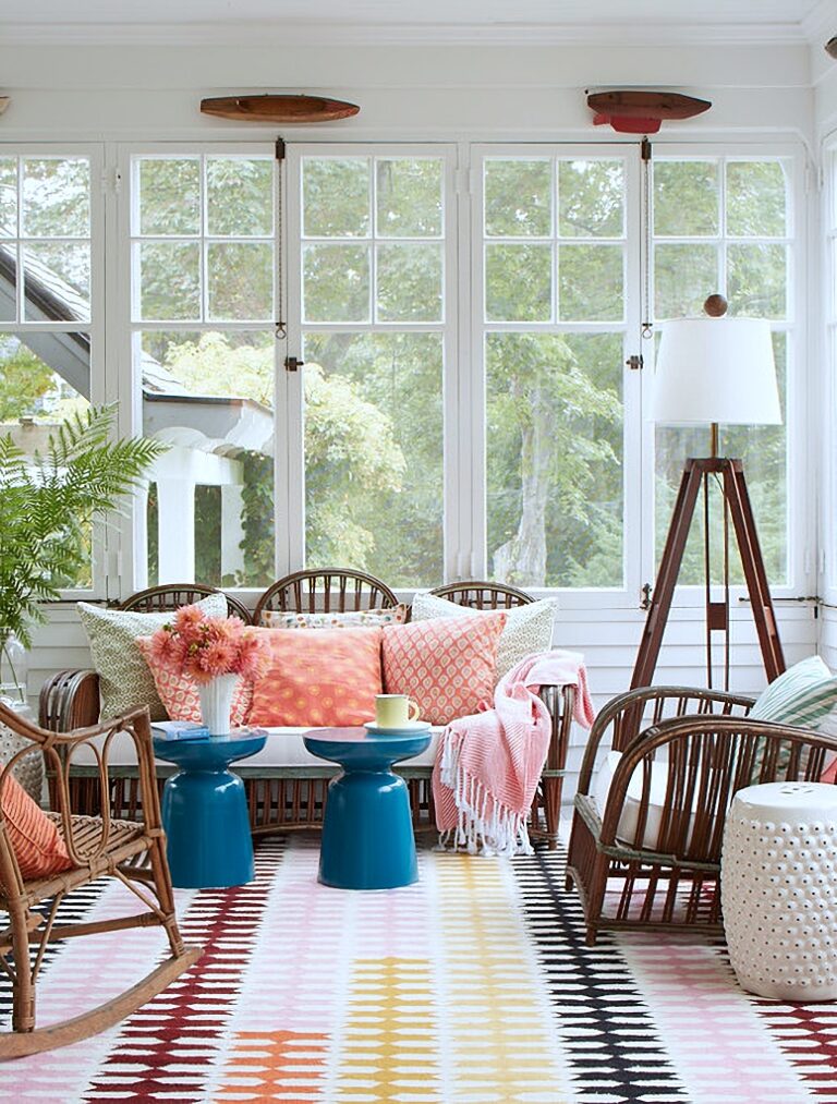 colorful sunroom