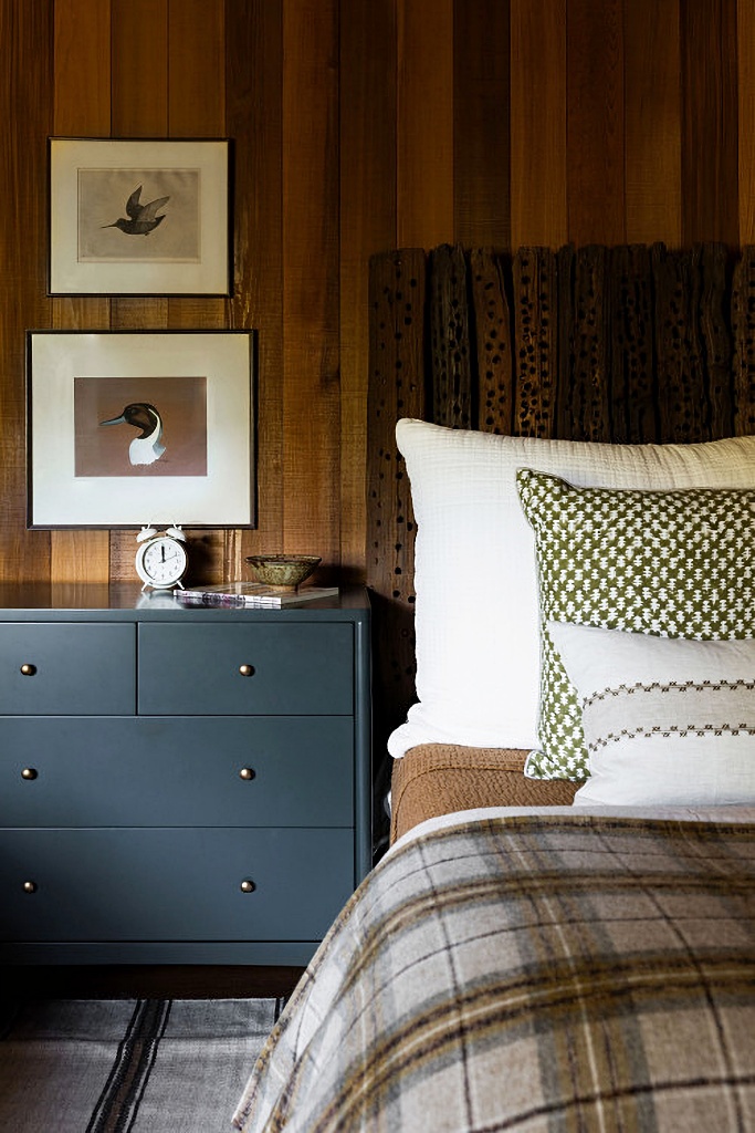 woodpecker holes in bed headboard