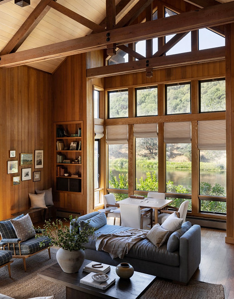 modern cabin living room