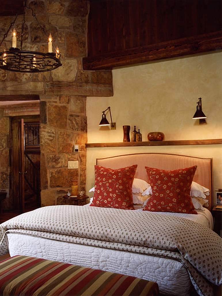 Tuscan style bedroom in rust and cream