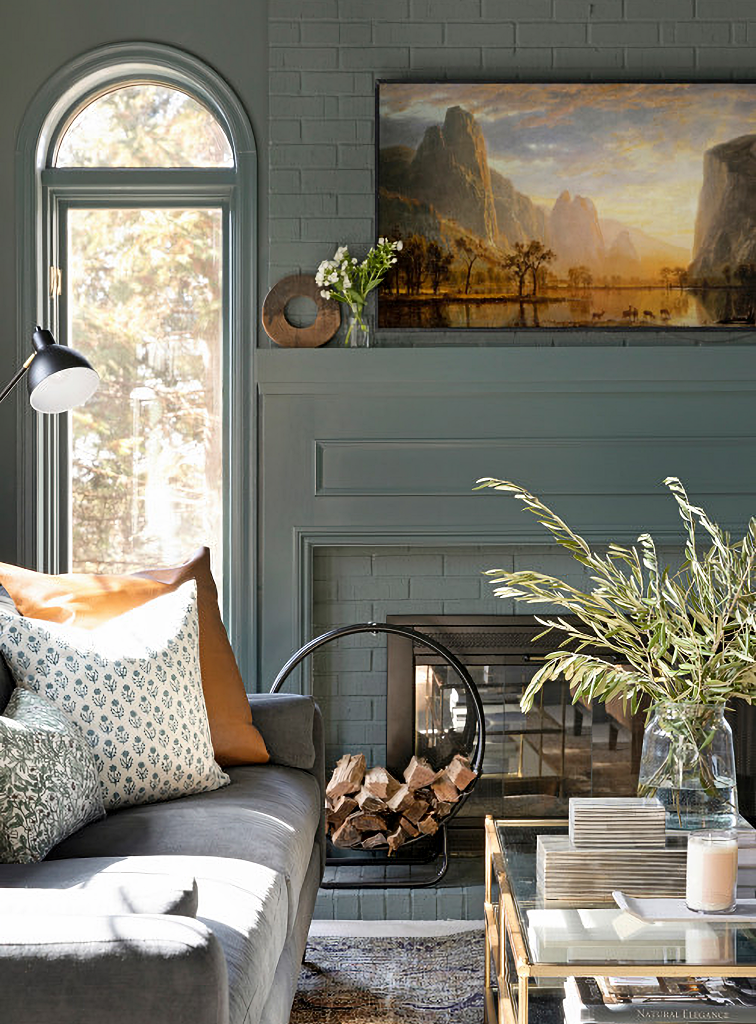 denim blue living room