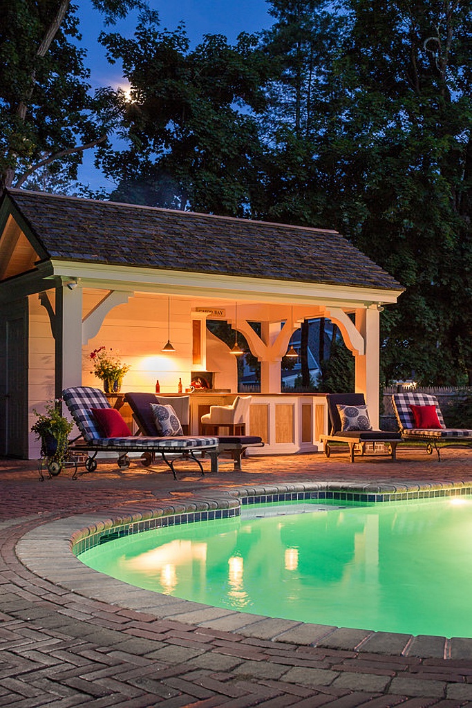 swimming pool at night