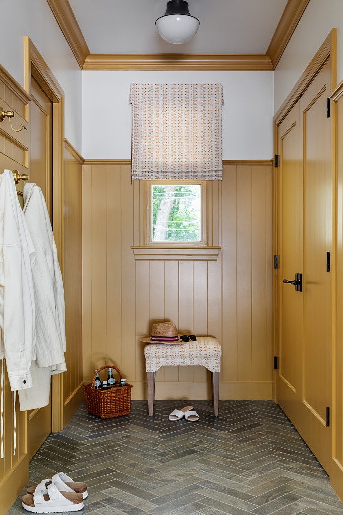 mustard color mud room