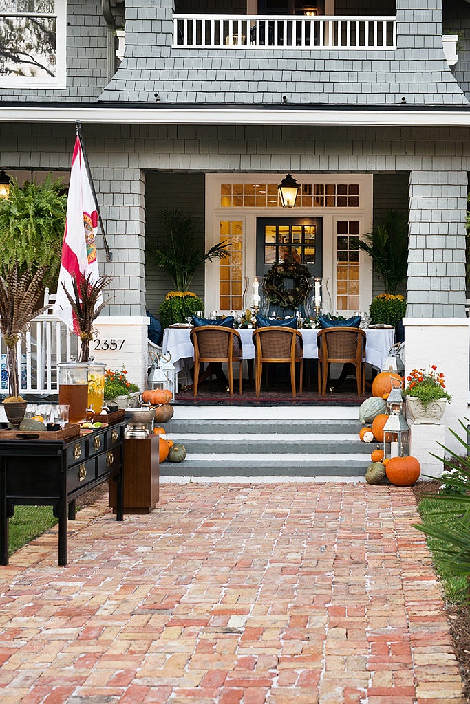 fall porch set for dining