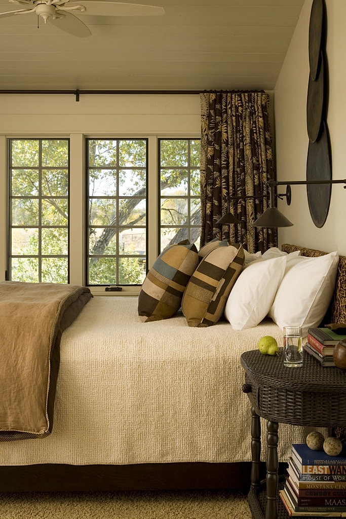 master bedroom in rustic western home