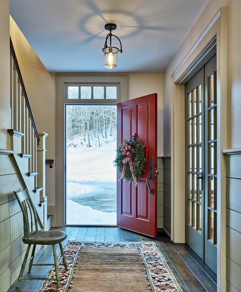 Christmas entryway historic home