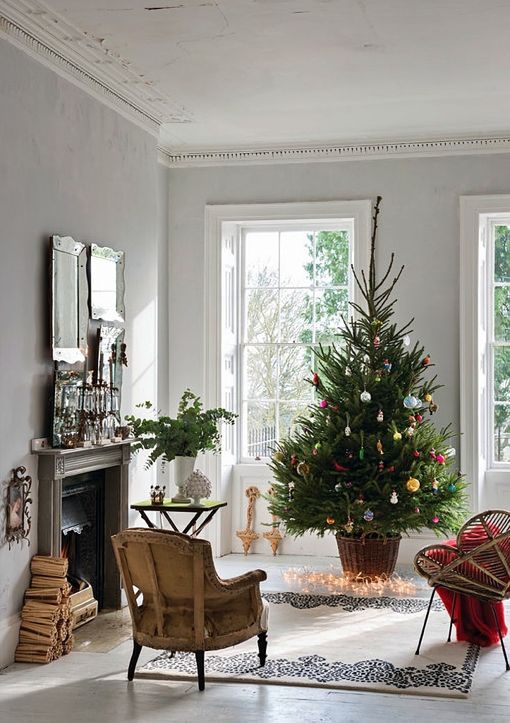 Christmas tree in a Victorian living room