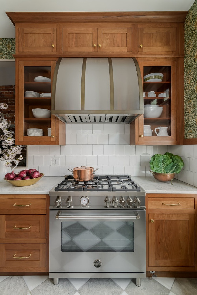 professional stove in rowhouse kitchen