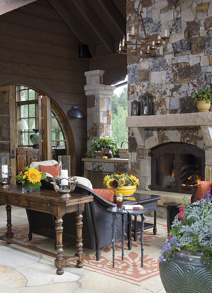 warm and rustic living room