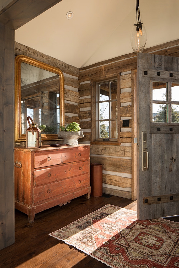 rustic cabin entryway