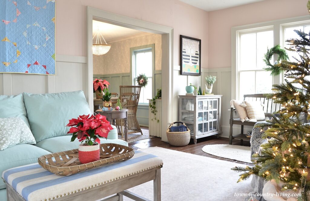 Pastels in a Victorian living room